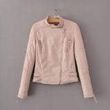 OLGITUM 2018 New Spring Fashion Bright Colors Good Quality Ladies Basic Street Women Short PU Leather Jacket JK477