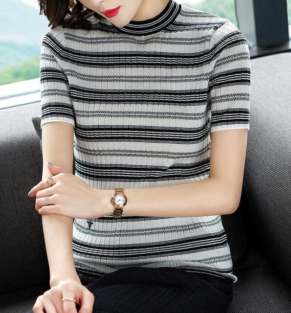 Striped Two Color Sweater