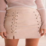 Leather Suede Pencil Skirt