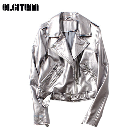 Silver Leather Jacket